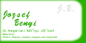 jozsef benyi business card